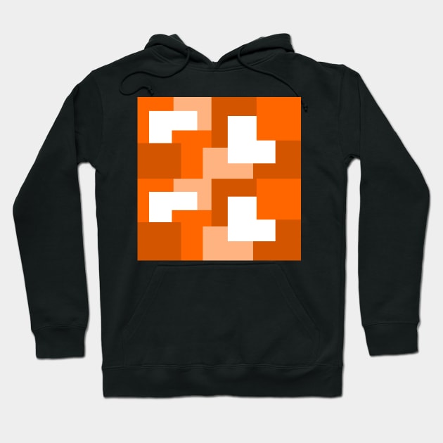 Orange abstract squares tiles pattern Hoodie by Baobabprintstore